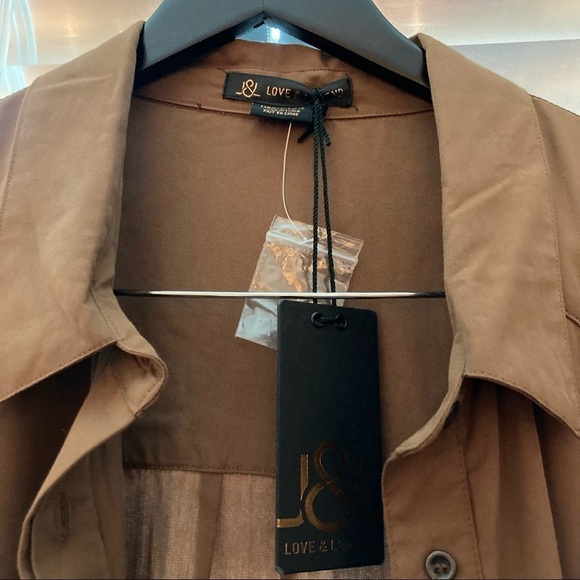 LOVE & LEGEND Sz 24 Brown Shirt Dress Overcoat Shacket - Picture 2 of 12